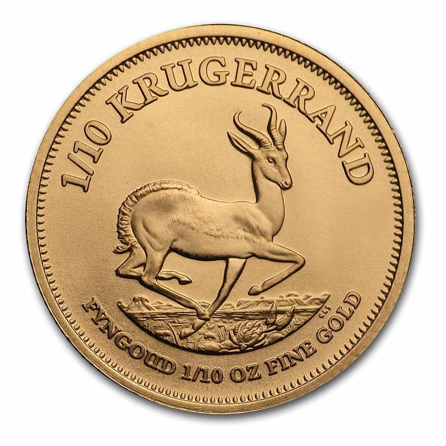 South African 1/10 oz Gold Krugerrand (Random Year) (BU)