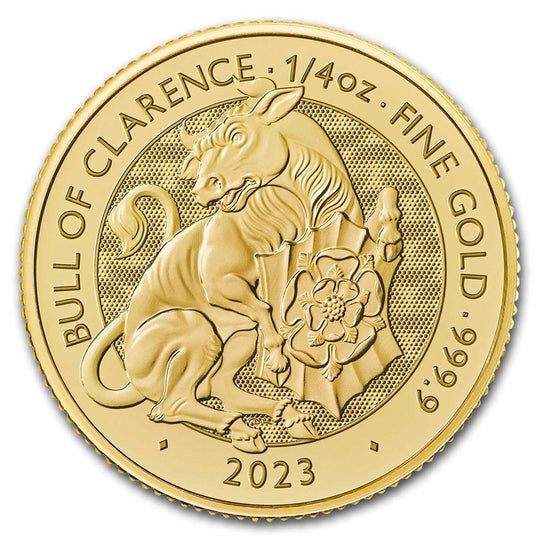 2023 British Tudor Beasts 1/4 oz Gold Bull of Clarence (BU)