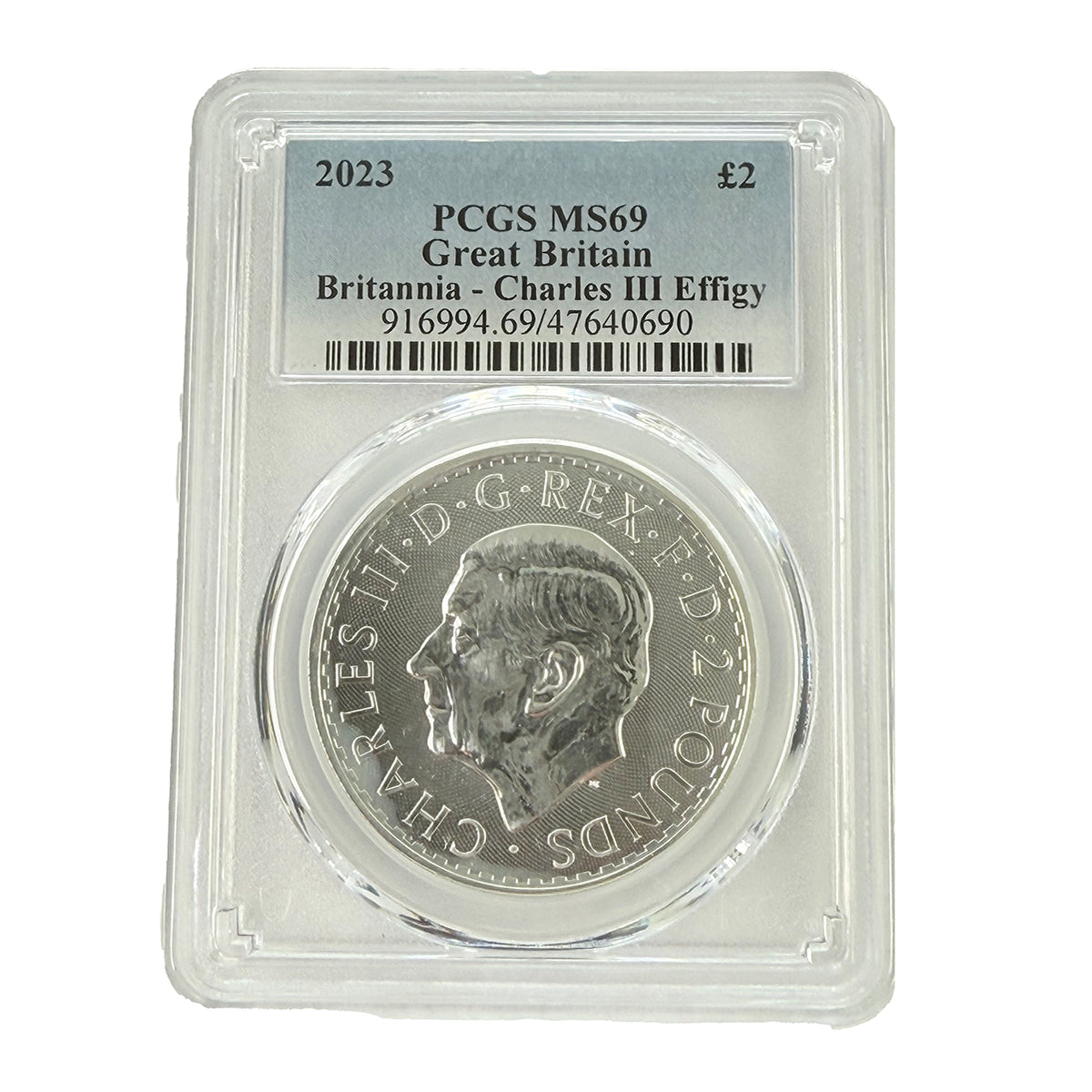 2023 British £2 1 oz Silver Britannia PCGS MS69