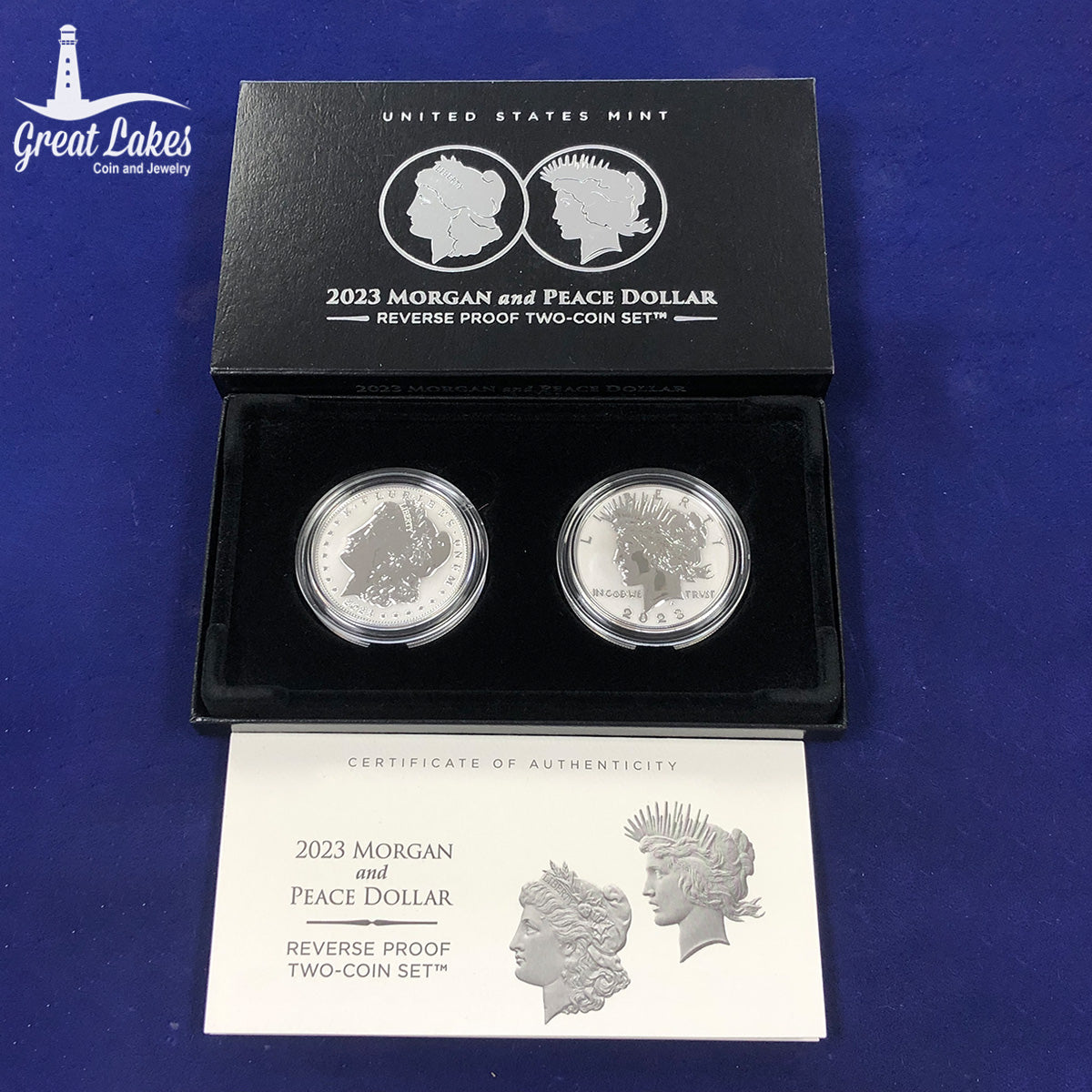 2023-S Morgan & Peace Silver Dollar Reverse Proof Set (With Box & COA)