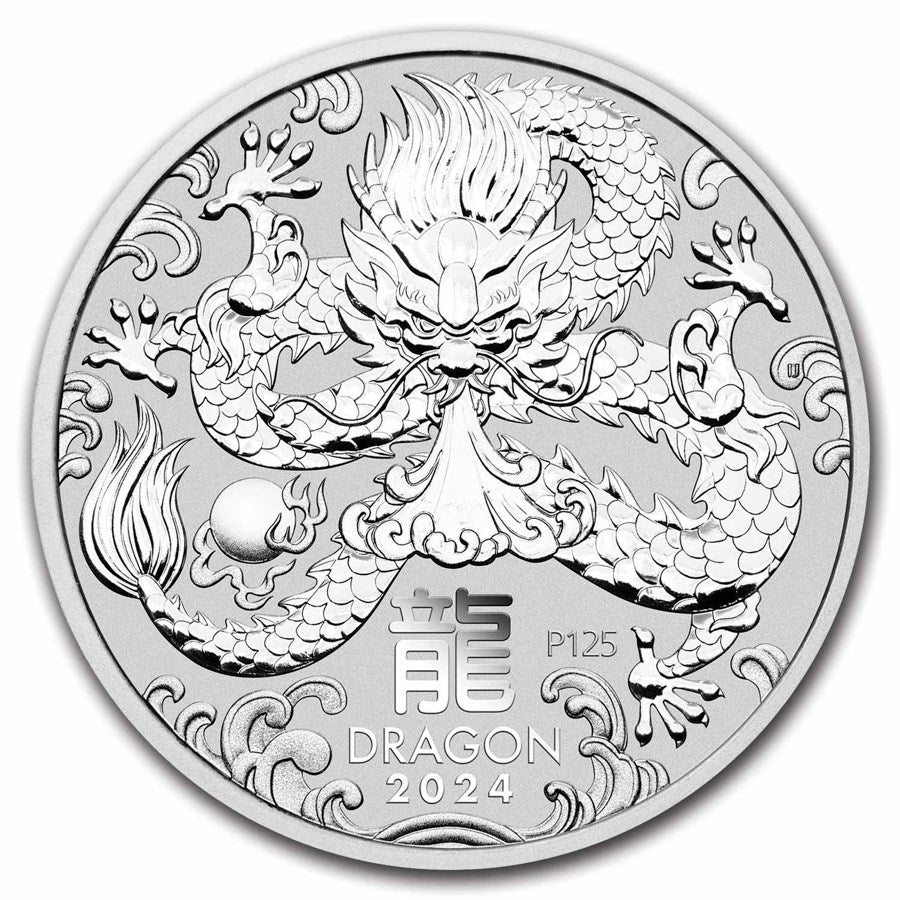 2024 Australia 1 oz Silver Lunar Dragon Coin (BU)