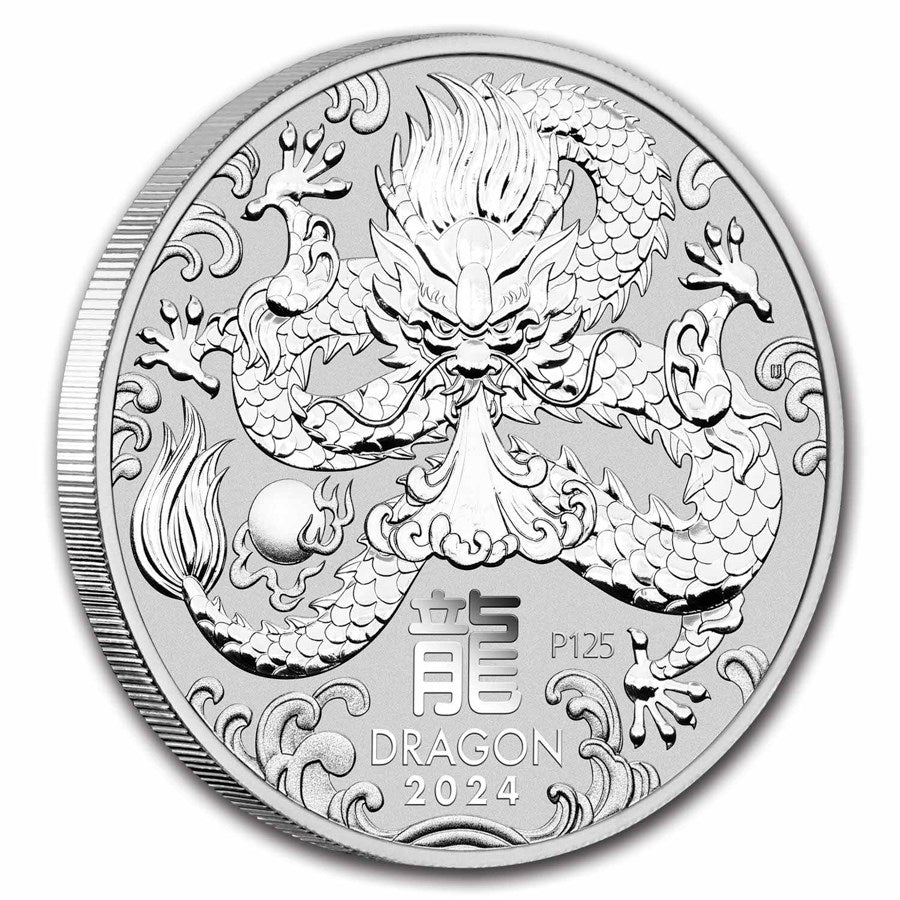 2024 Australia 1 oz Silver Lunar Dragon Coin (BU)