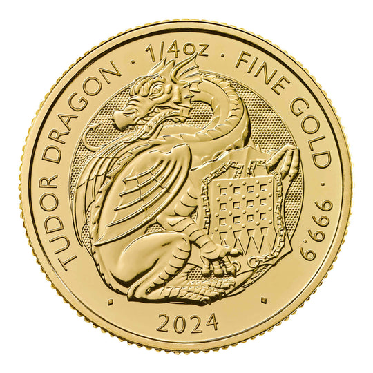 2024 British Tudor Beasts 1/4 oz Gold Dragon (BU)