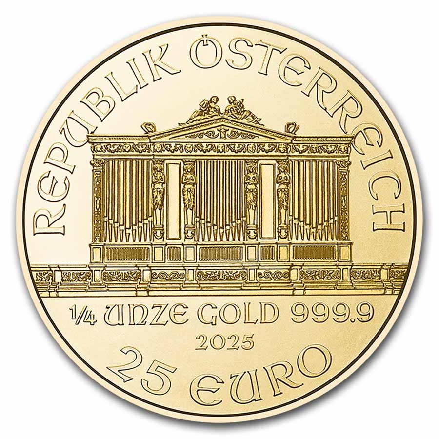 2025 Austrian 1/4 oz Gold Philharmonic (BU)