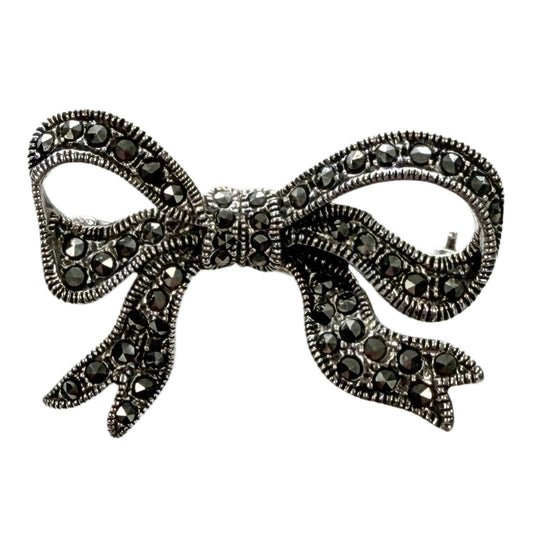Silver & Marcasite Bow Pin