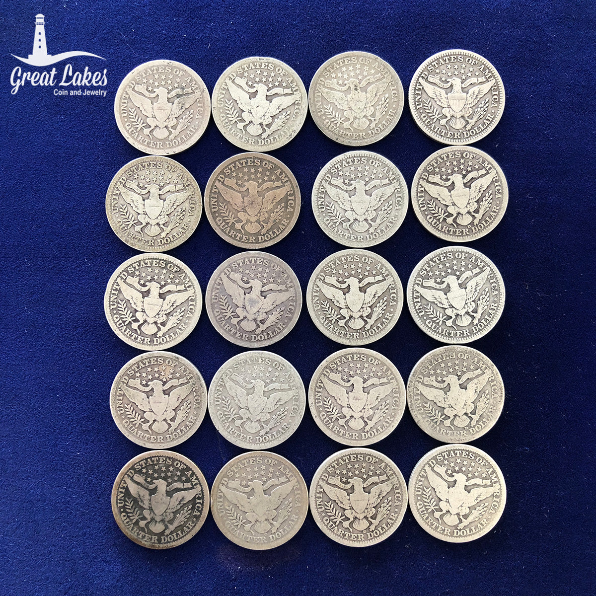 Lot of 20 Barber Quarters