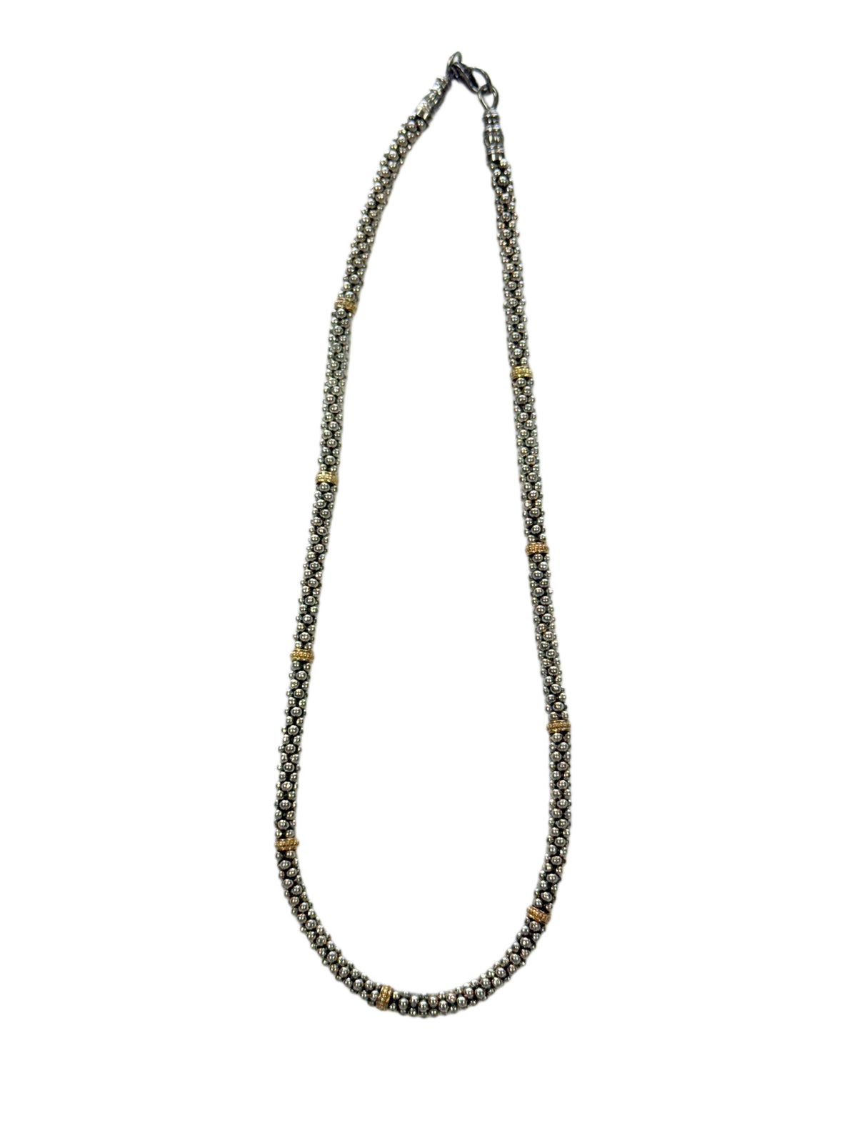 Lagos Silver & 18k Caviar Beaded Necklace