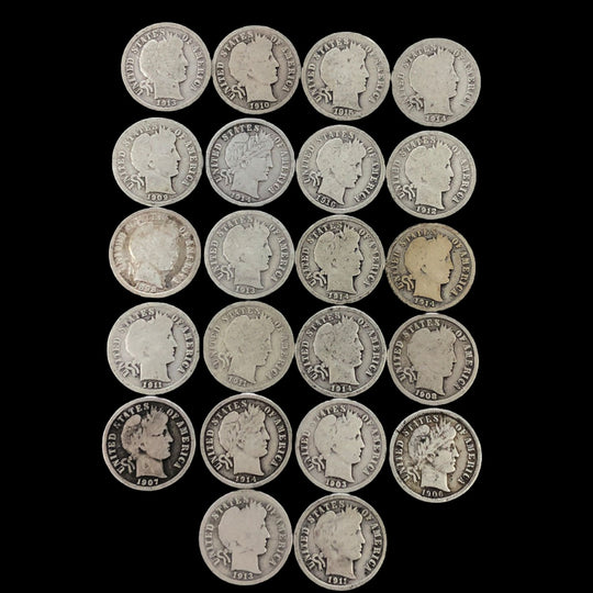 Lot of 22 Barber Dimes (Avg Circulated / Better)