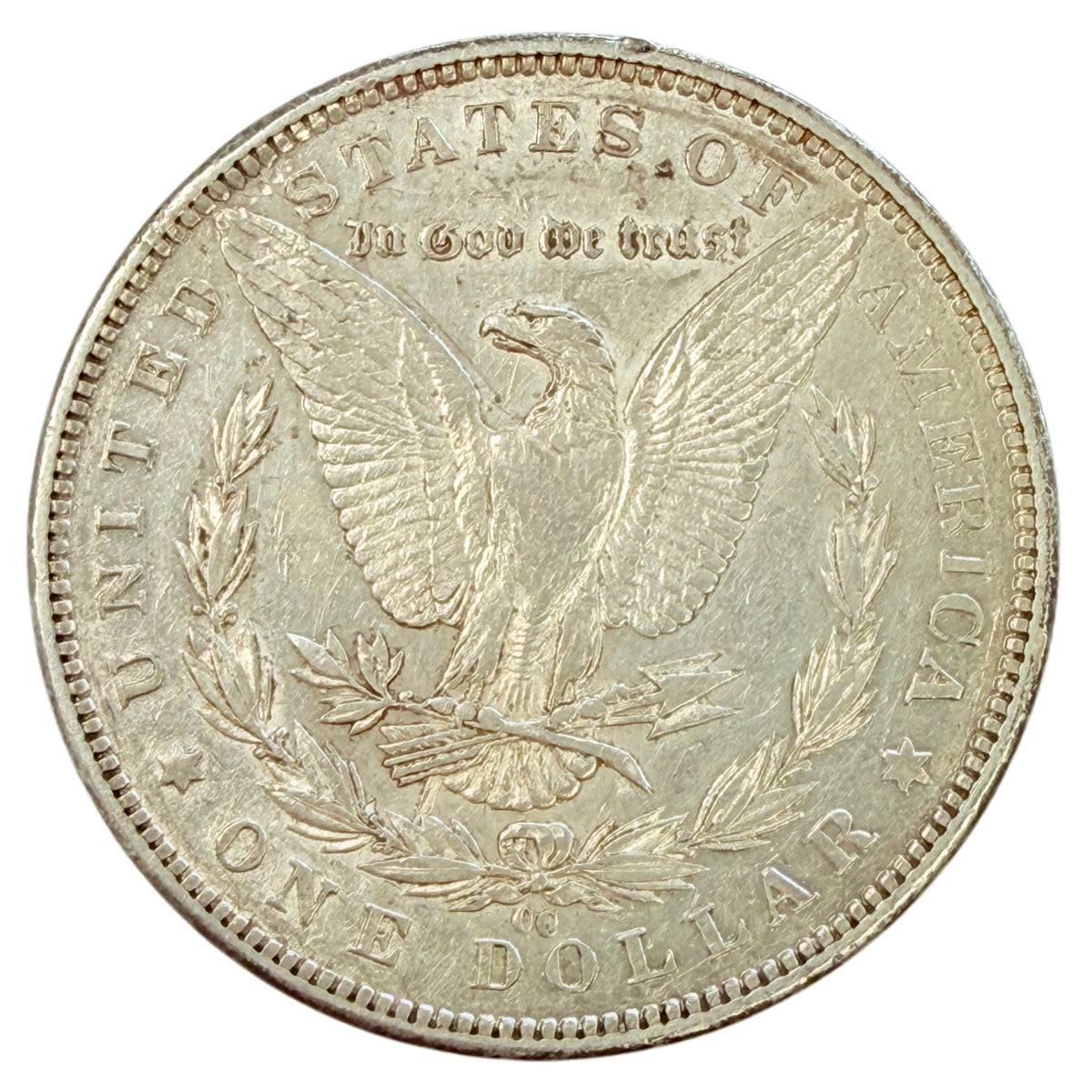 1890-CC Morgan Silver Dollar Tailbar (XF Details)