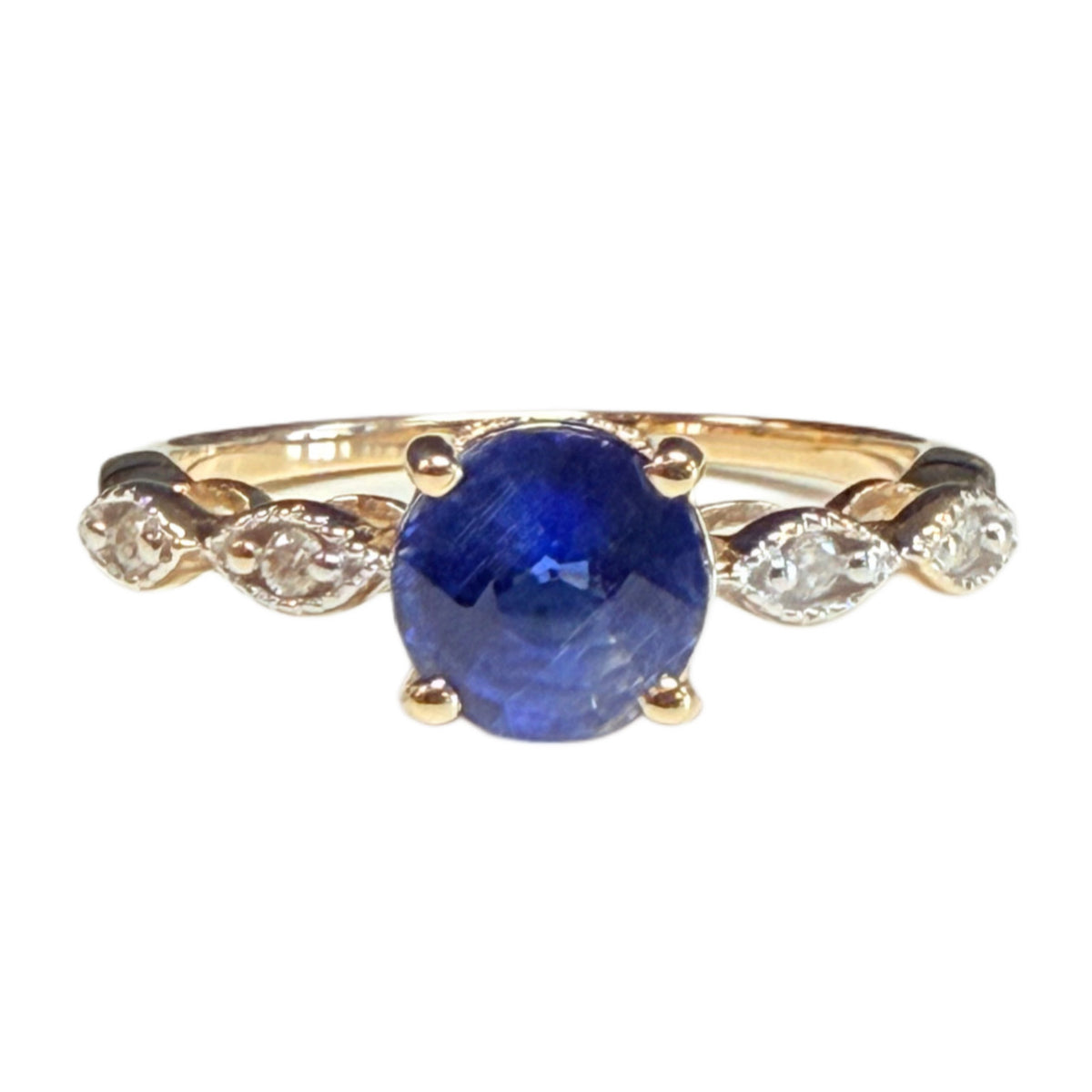 10k Gold Sapphire & Diamond Ring