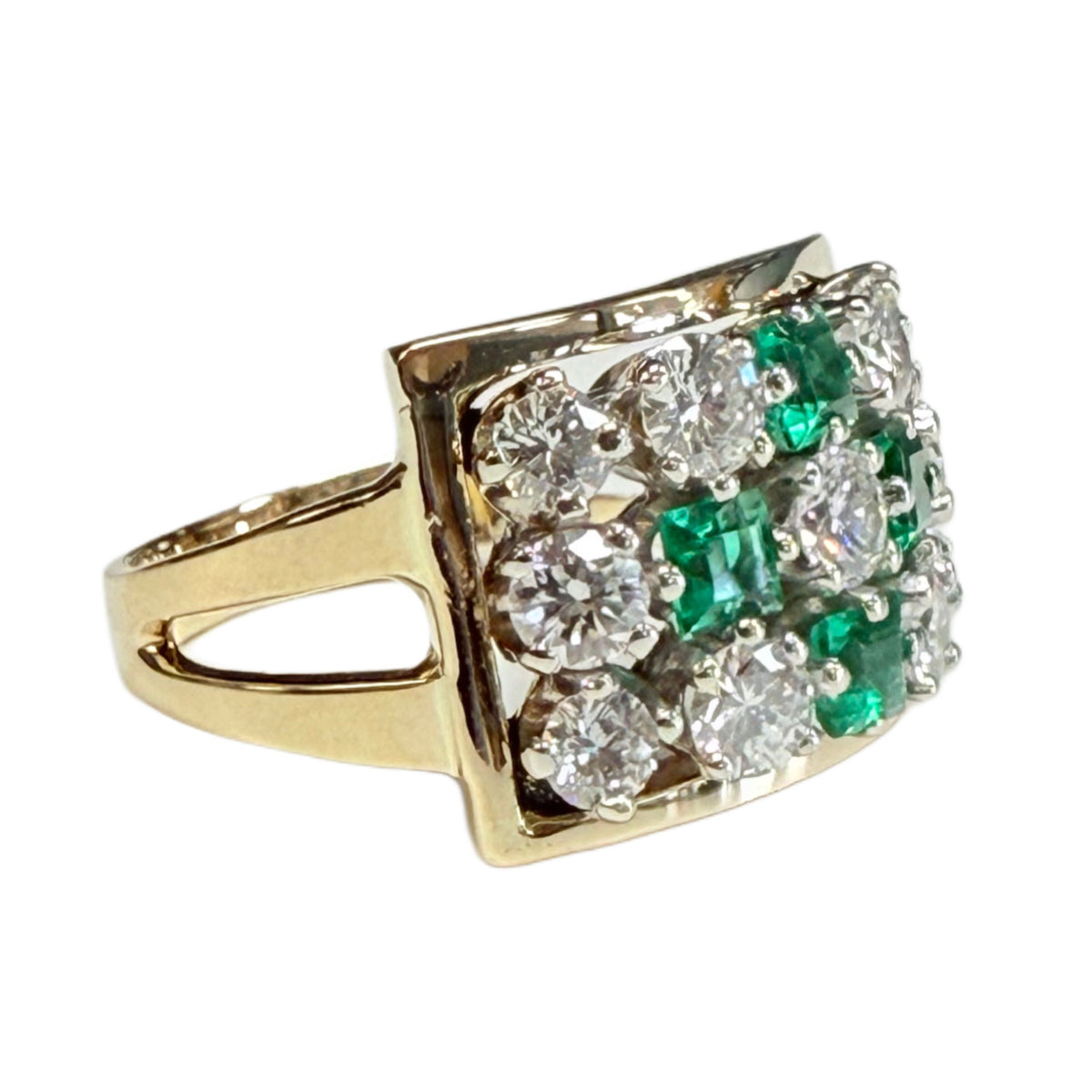 10k Gold, Emerald & Diamond Ring