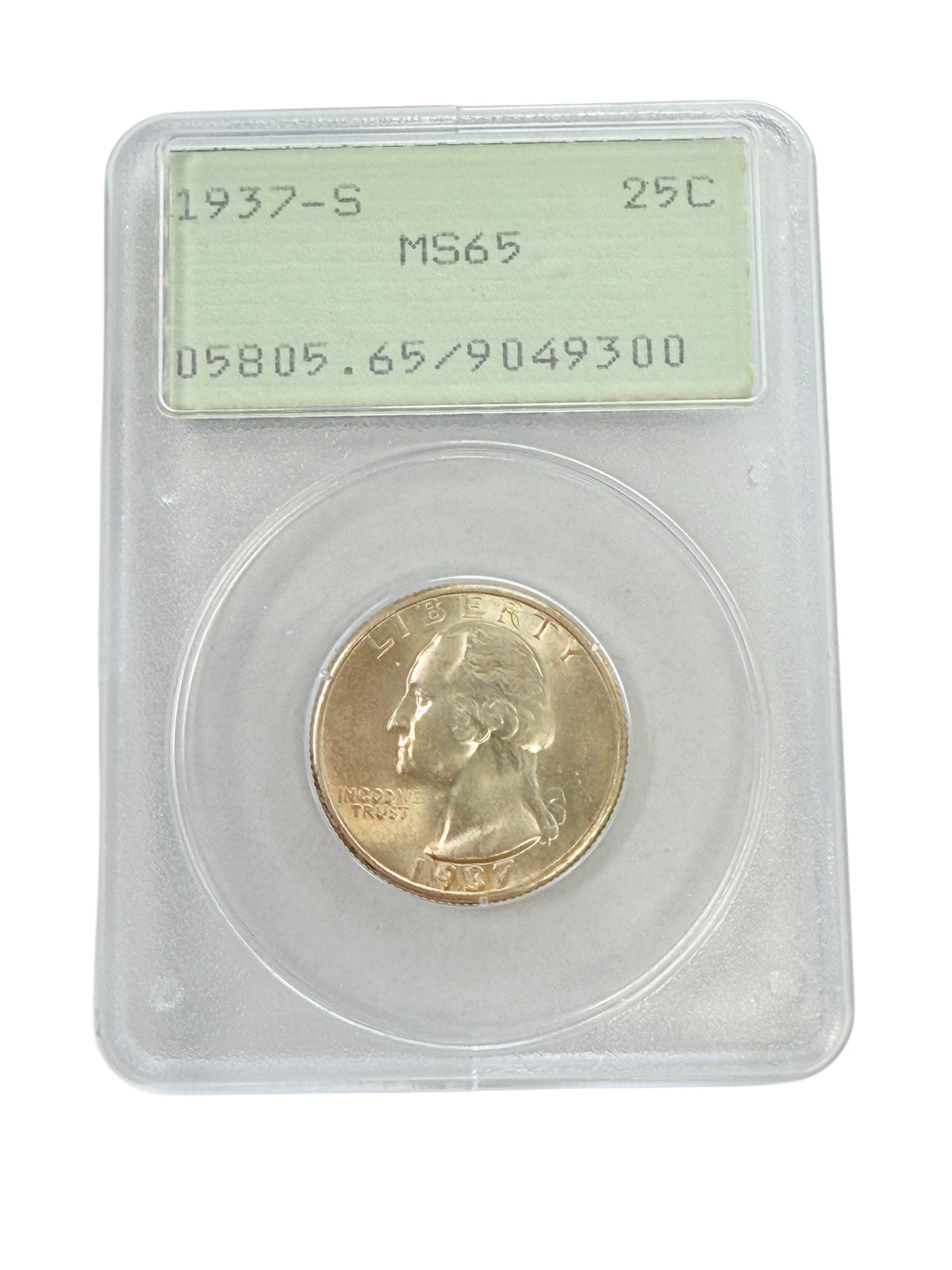 1937-S Washington Quarter PCGS MS65