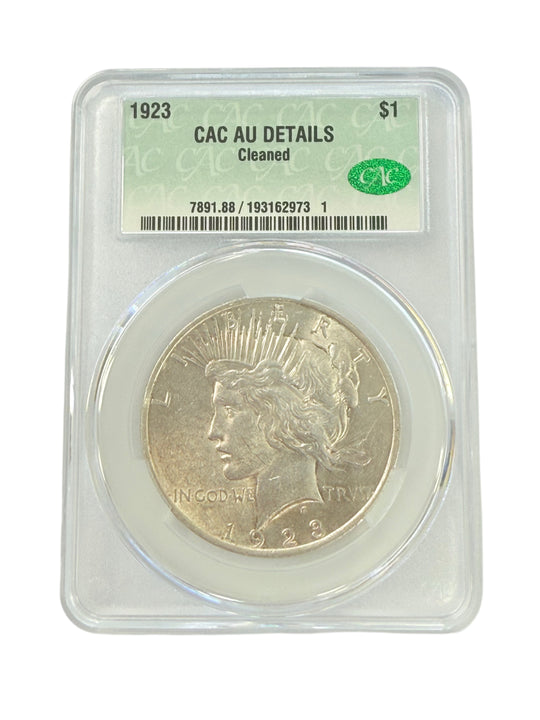 1923 Peace Silver Dollar CAC AU Details