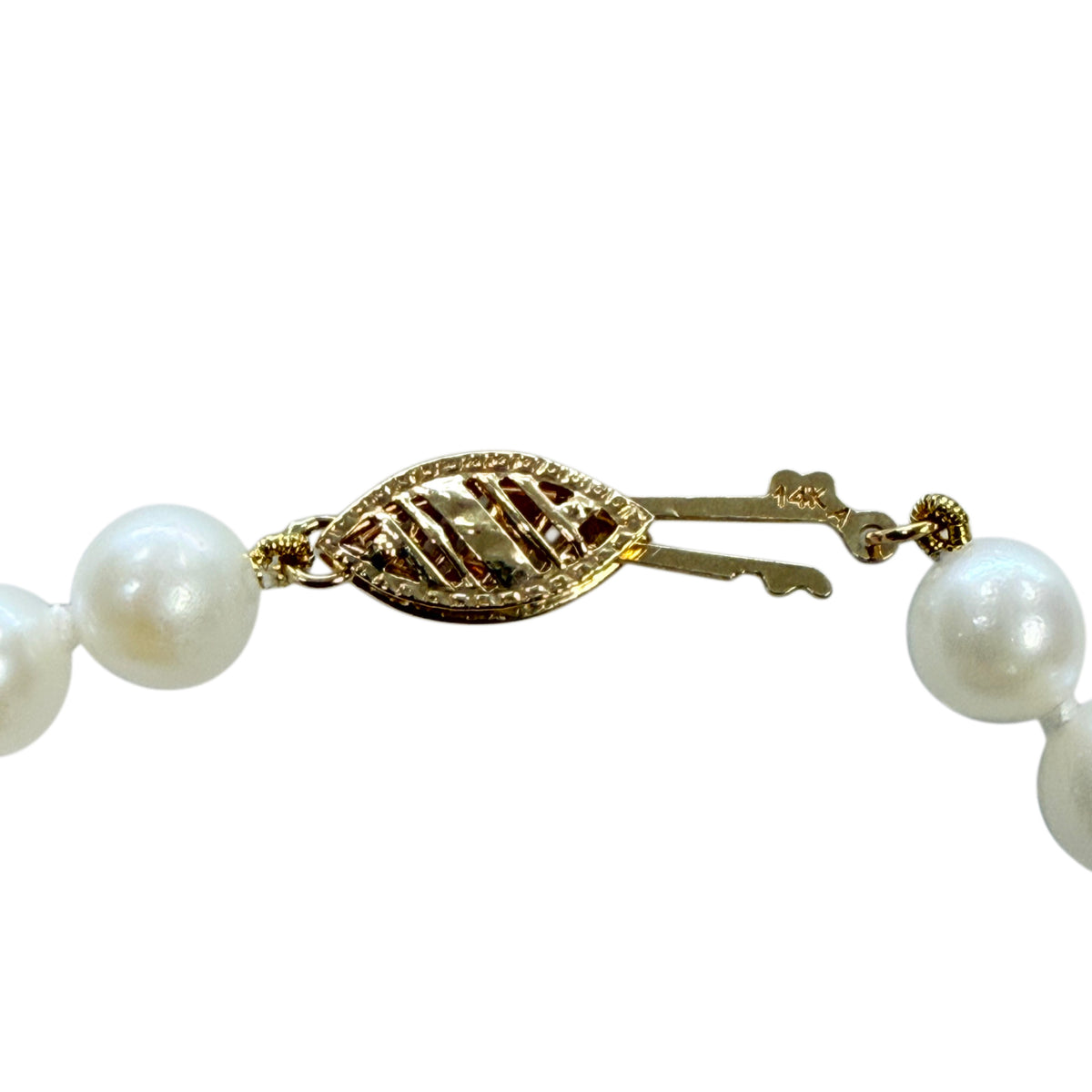 14k Gold Faux Pearl Necklace