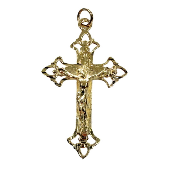 14k Gold Ornate Crucifix