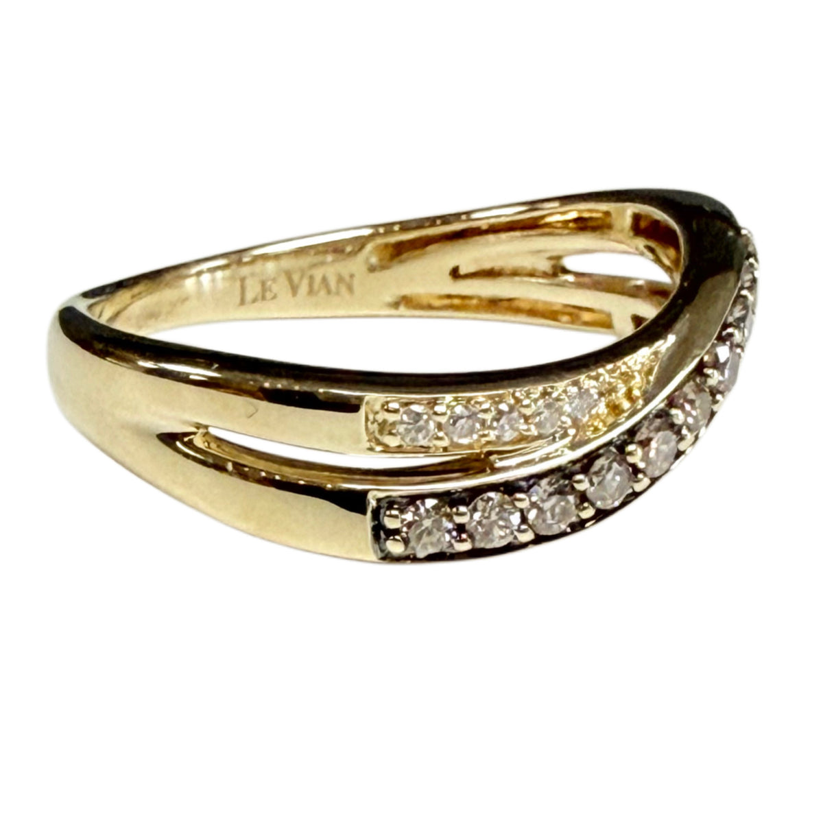 Levian 14k Chocolate & White Diamond Anniversary Ring