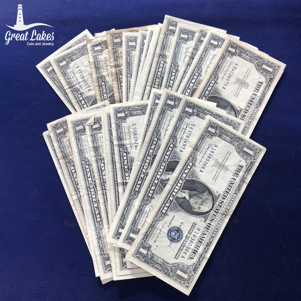 Lot of 29 1957-B $1 Silver Certificates (VG - AU)