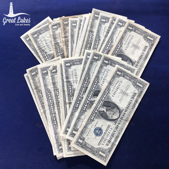 Lot of 29 1957-B $1 Silver Certificates (VG - AU)