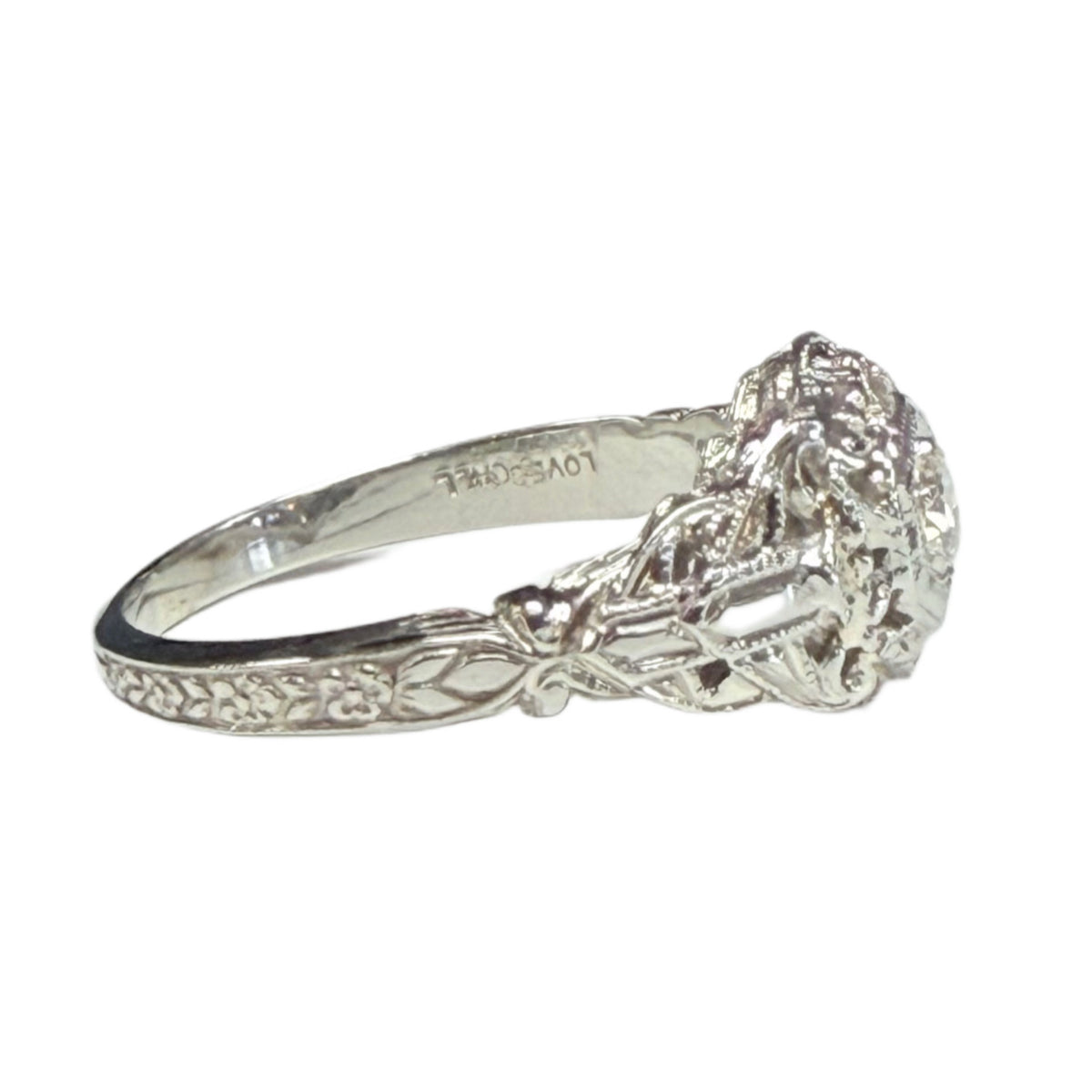 18k White Gold Art Deco Diamond Ring