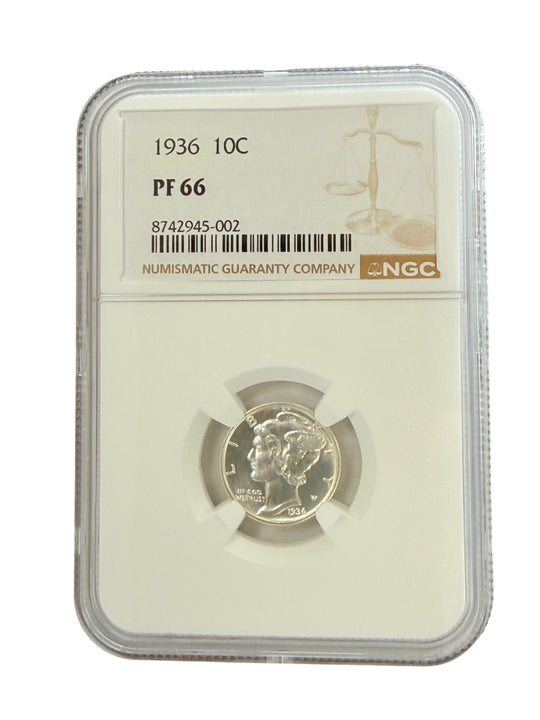 1936 Mercury Head Dime NGC PF66