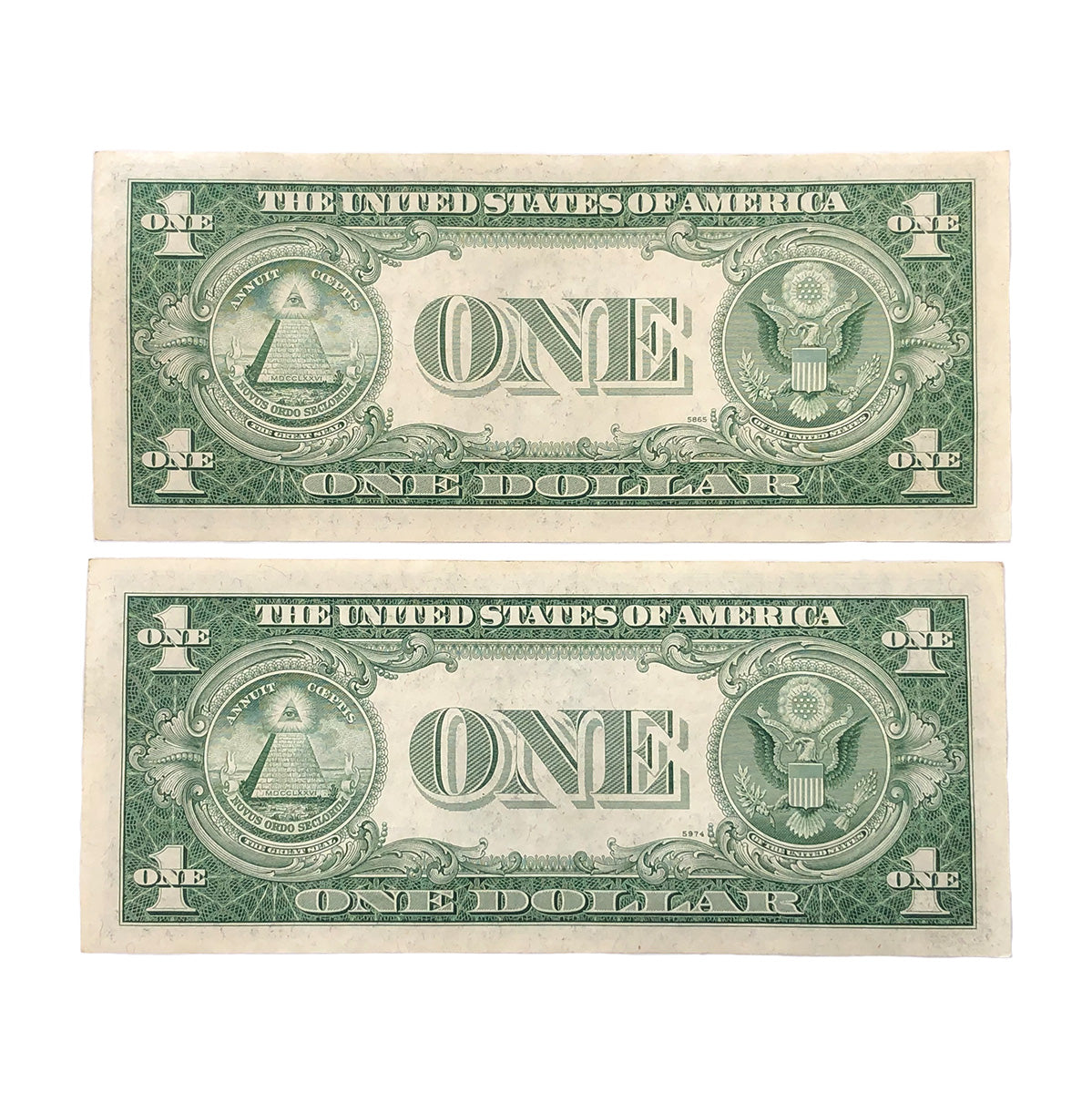 Two Consecutive 1935-E $1 Silver Certificates (CU)