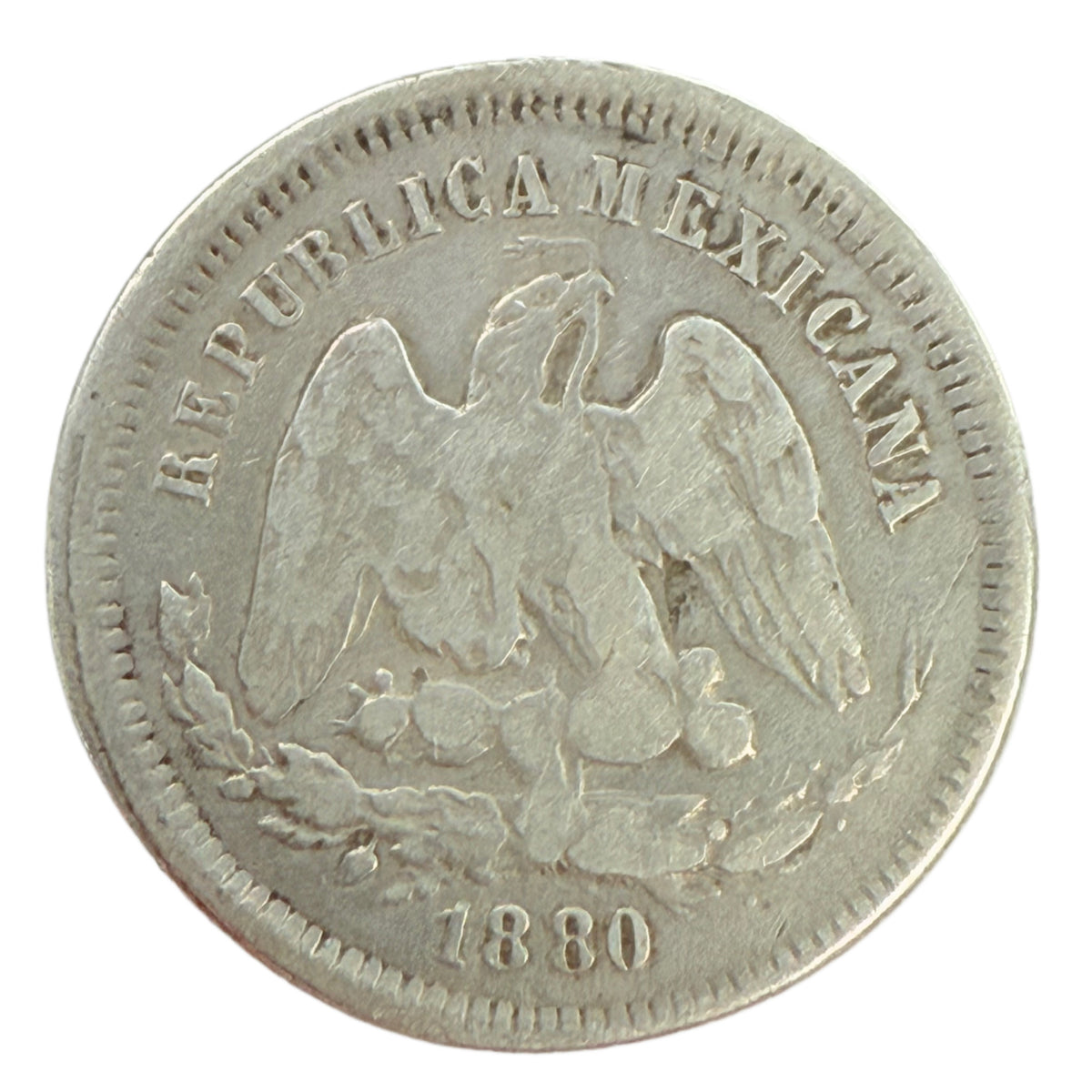 1880 Ga A Guadalajara Mexico 25 Centavos