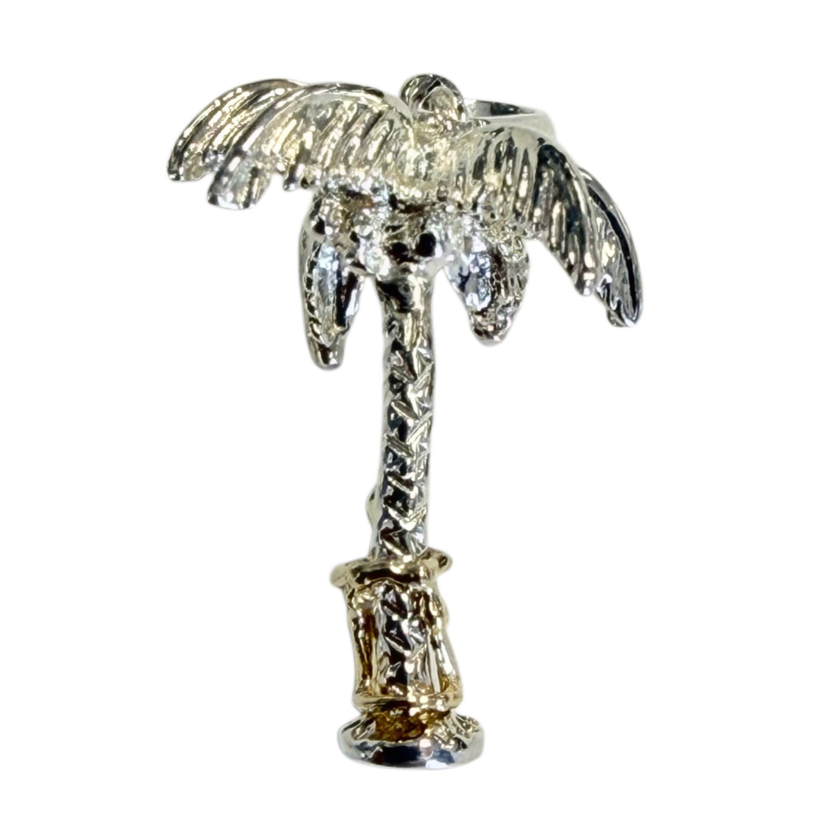 Silver & 14k Gold Palm Tree Pendant