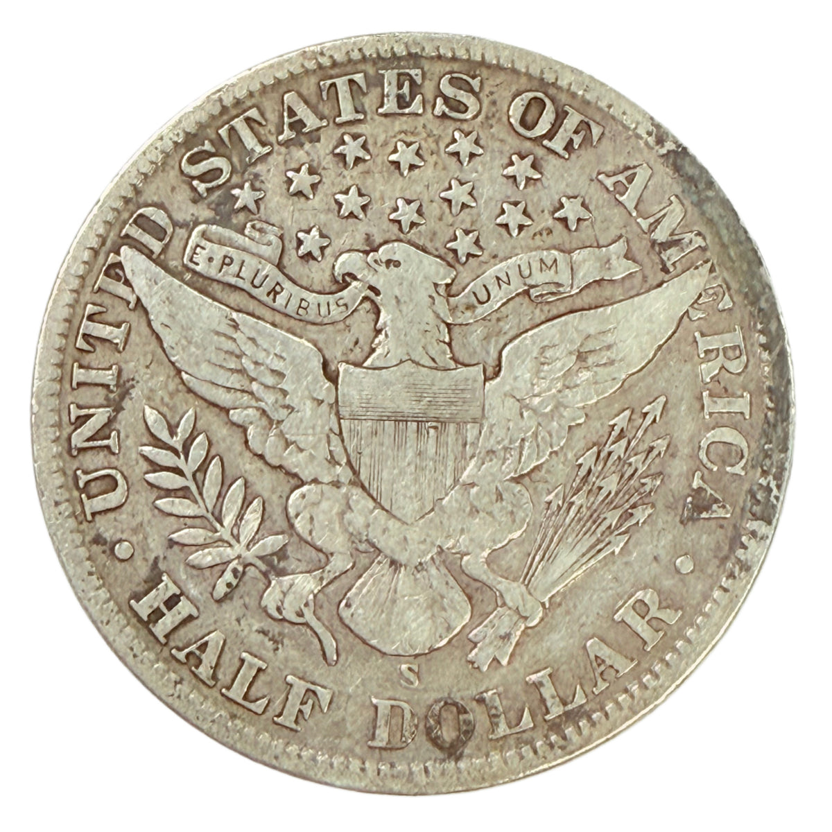 1909-S Barber Half Dollar (VF Details)