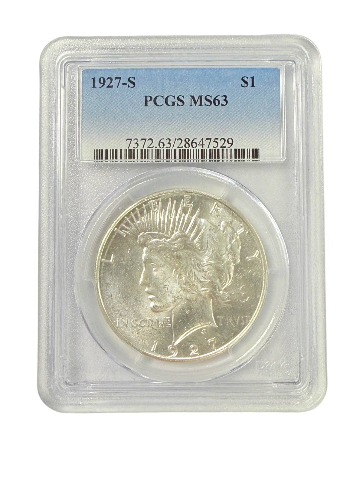 1927-S Peace Silver Dollar PCGS MS63