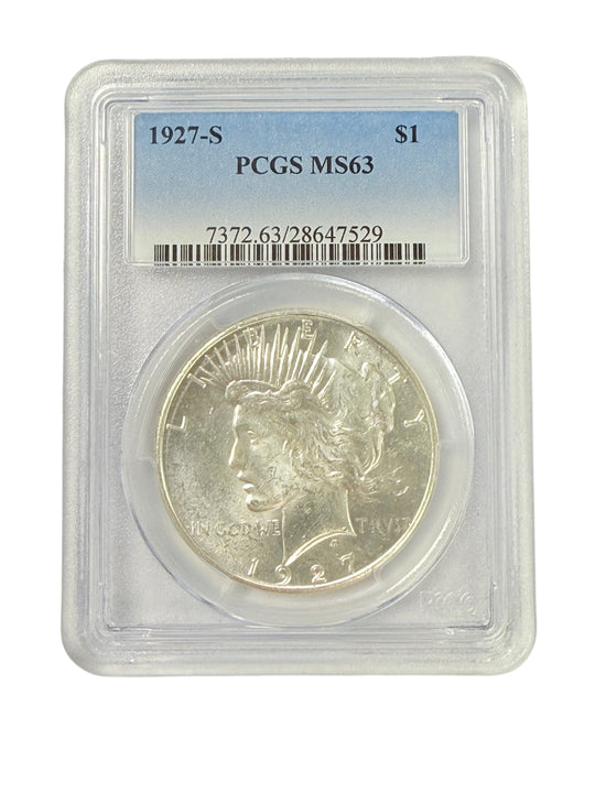 1927-S Peace Silver Dollar PCGS MS63