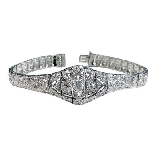 Platinum & Diamond Art Deco Bracelet (3.25 Carat)