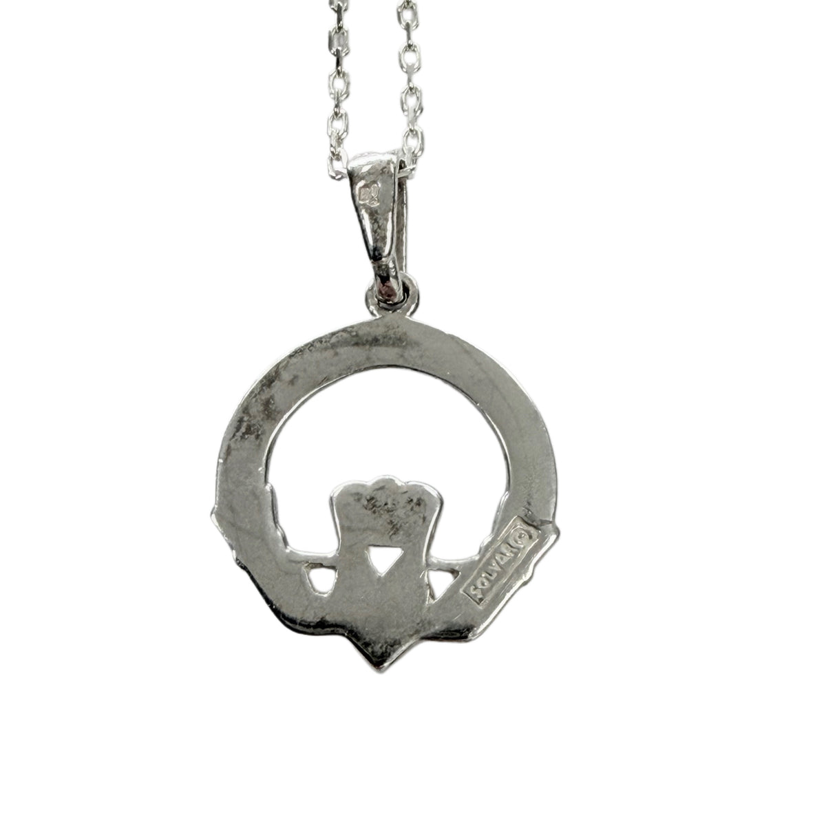 Silver & Jade Claddagh Necklace