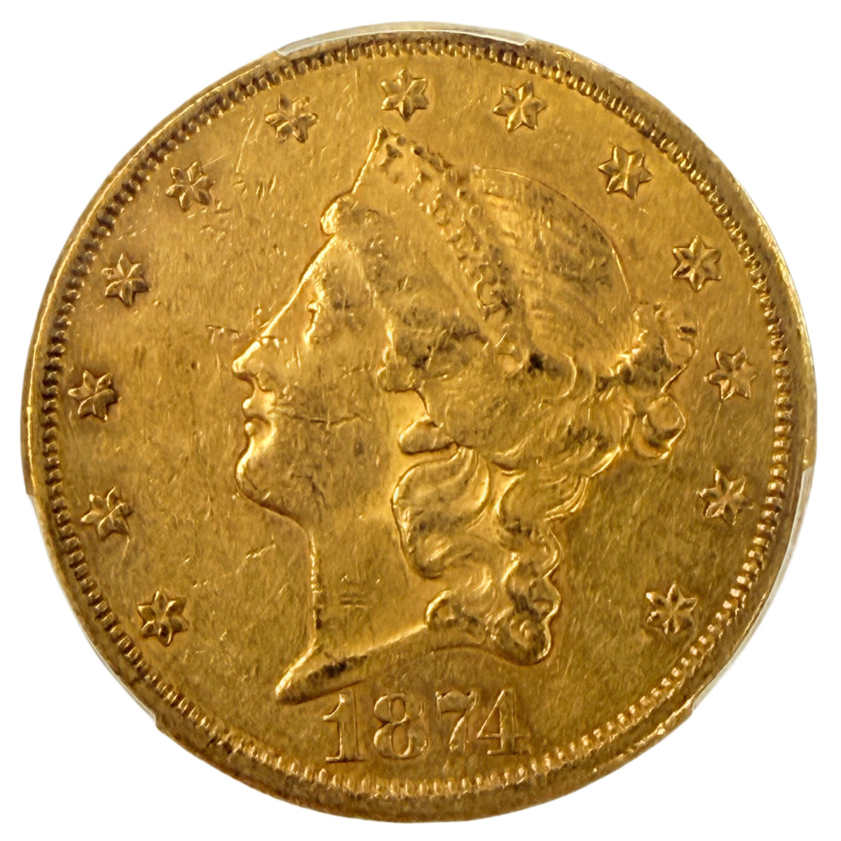 1874-CC $20 Liberty Gold Double Eagle PCGS AU53