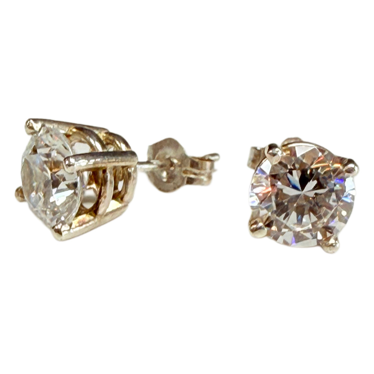 Silver & Cubic Zirconia Stud Earrings