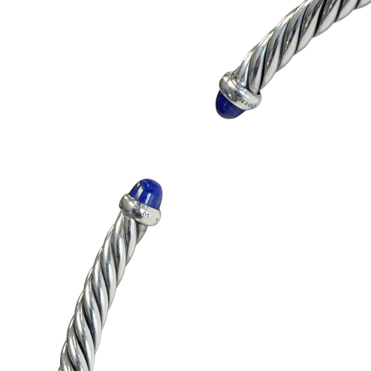 David Yurman Silver & 18k Gold Classic Cable Bracelet with Lapis Lazuli