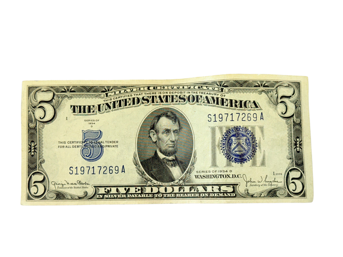 1934-D $5 Silver Certificate (VF)