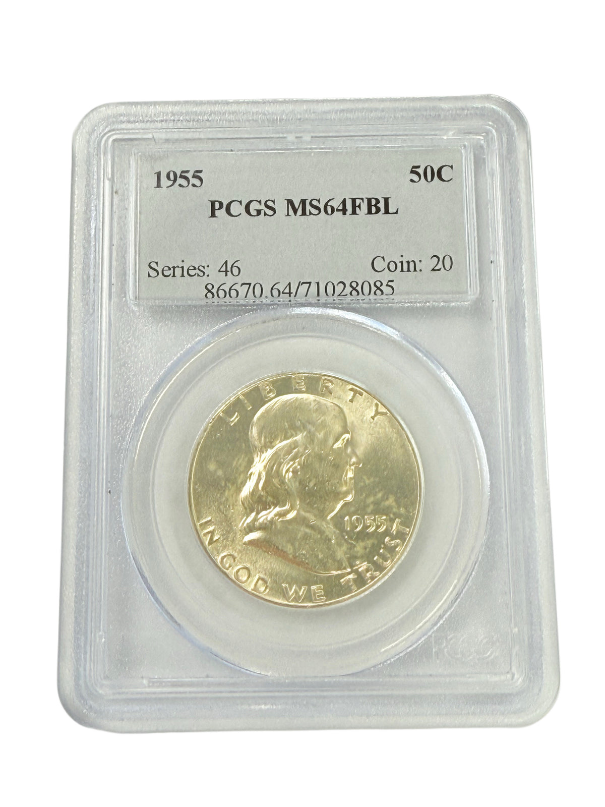 1955 Franklin Half Dollar PCGS MS64 FBL