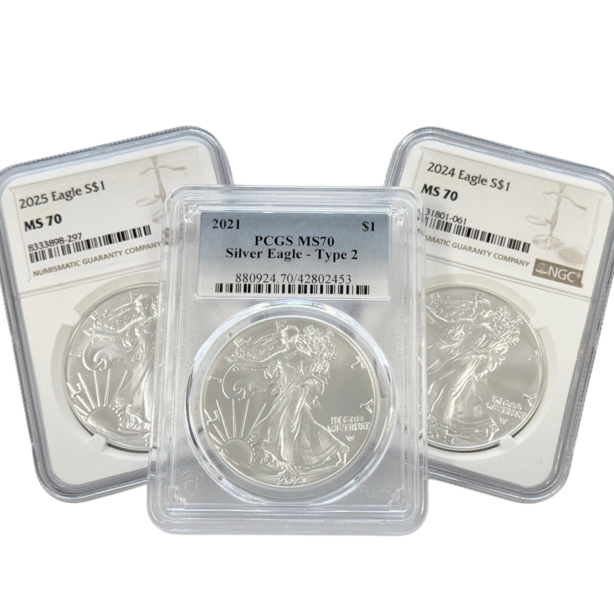 1 oz American Silver Eagle MS70 (Random Year) (PCGS / NGC)