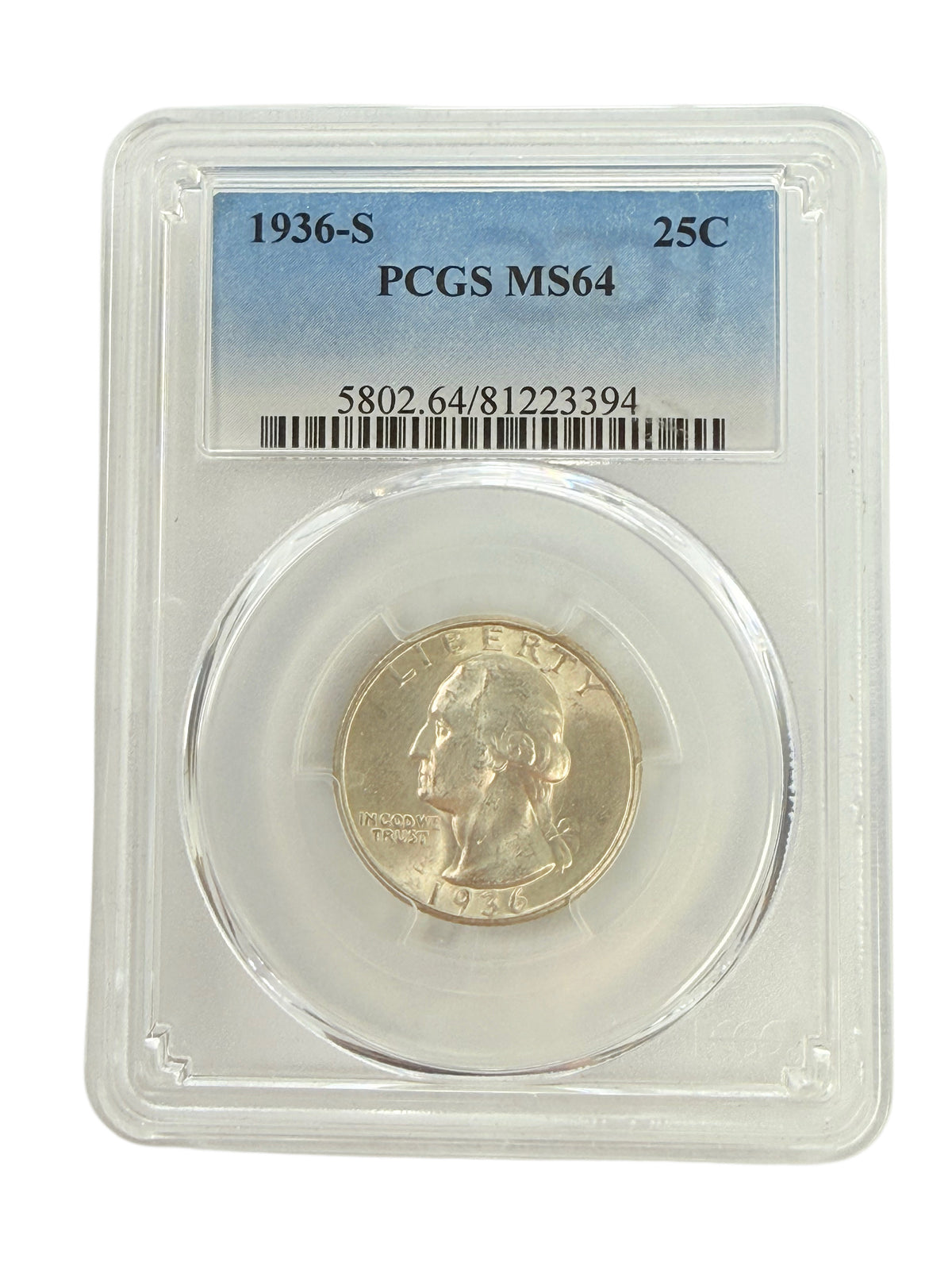 1936-S Washington Quarter PCGS MS64