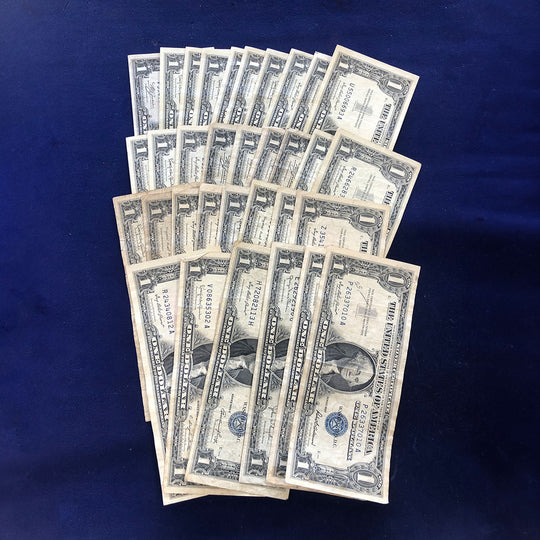 Lot of 33 $1 Silver Certificates (VG - XF)