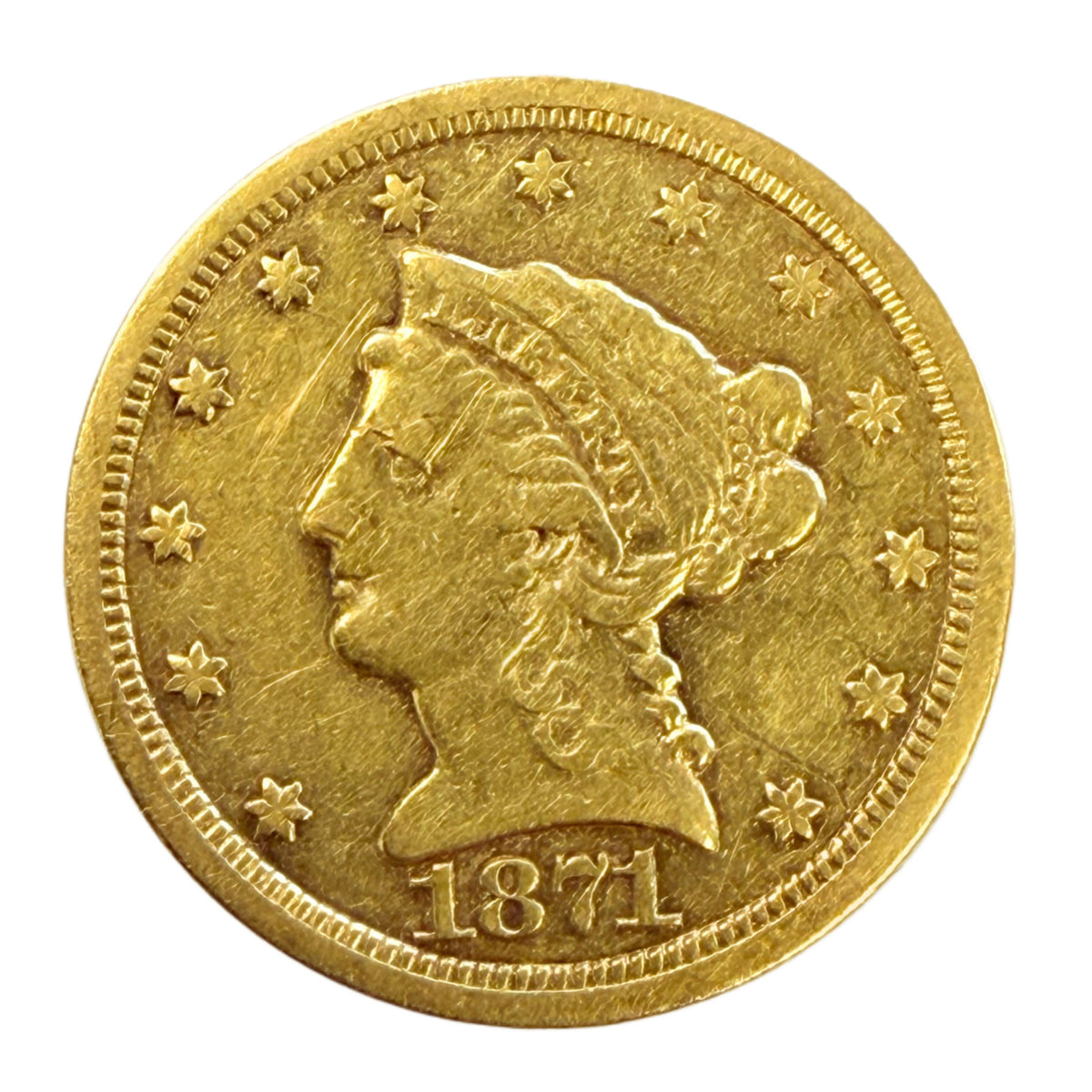 1871-S $2.50 Liberty Gold Quarter Eagle (Low Premium)