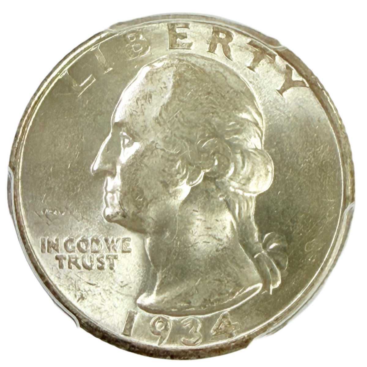 1934-D Washington Quarter Heavy Motto PCGS MS63