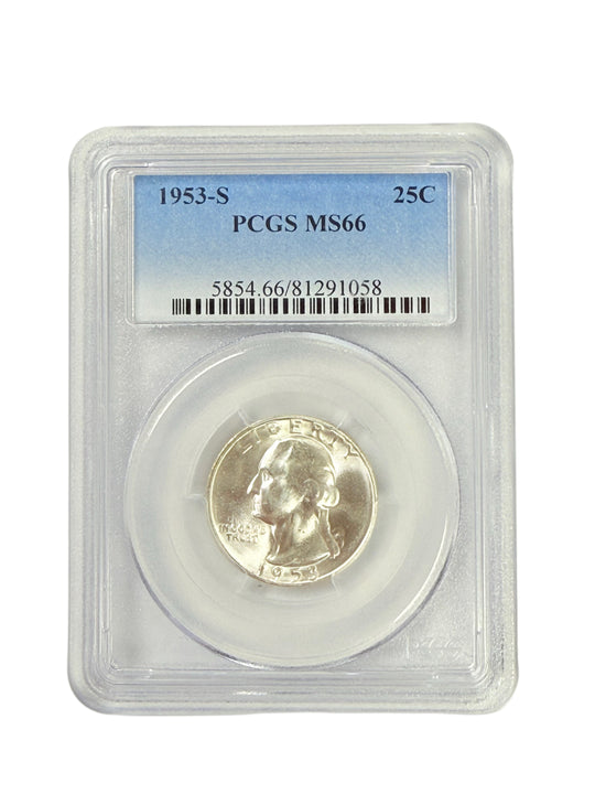 1953-S Washington Quarter PCGS MS66
