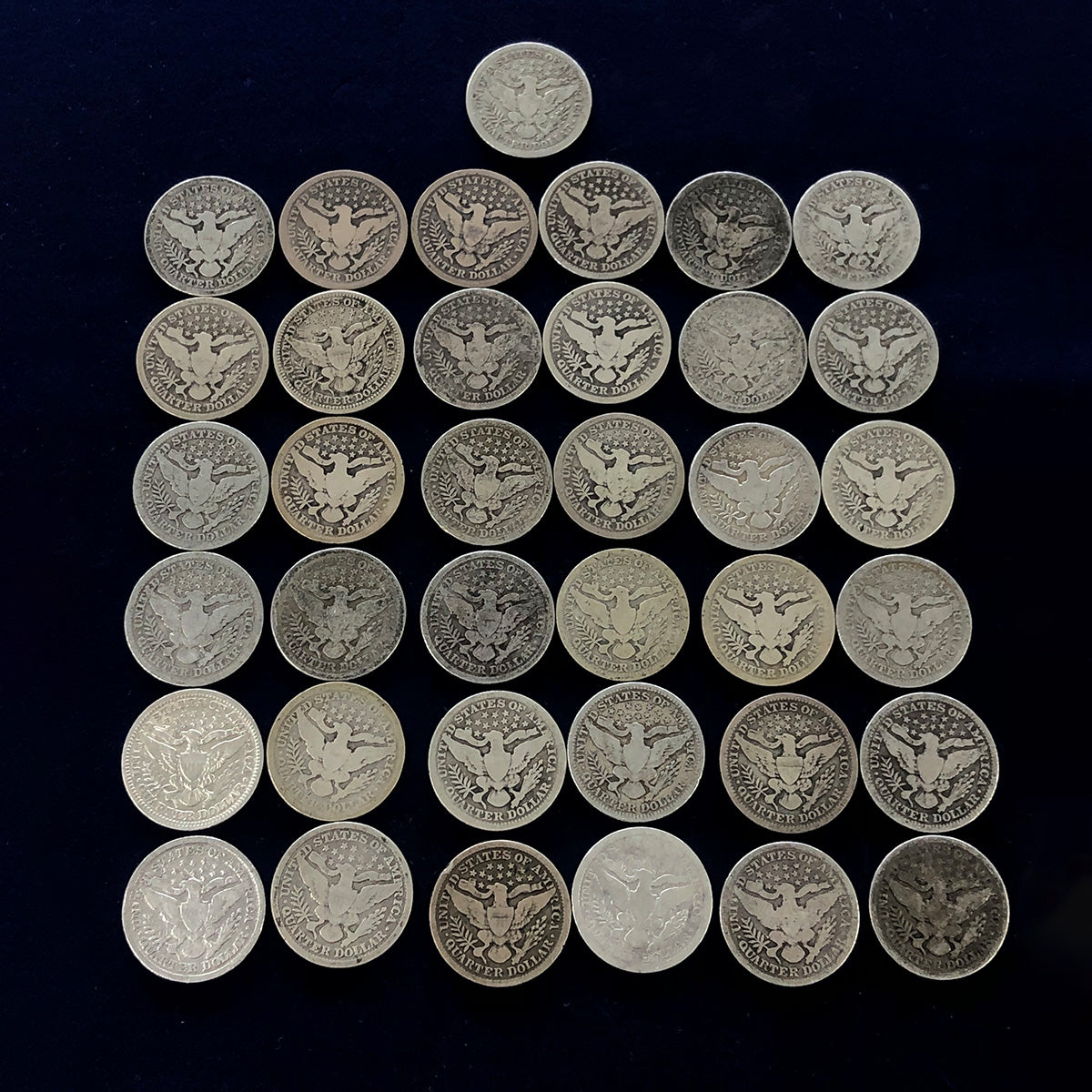 Lot of 37 Good / Better Barber Quarters