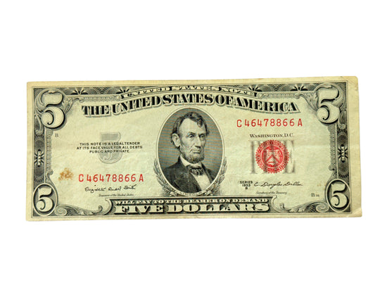 1953-B $5 Legal Tender (VF)