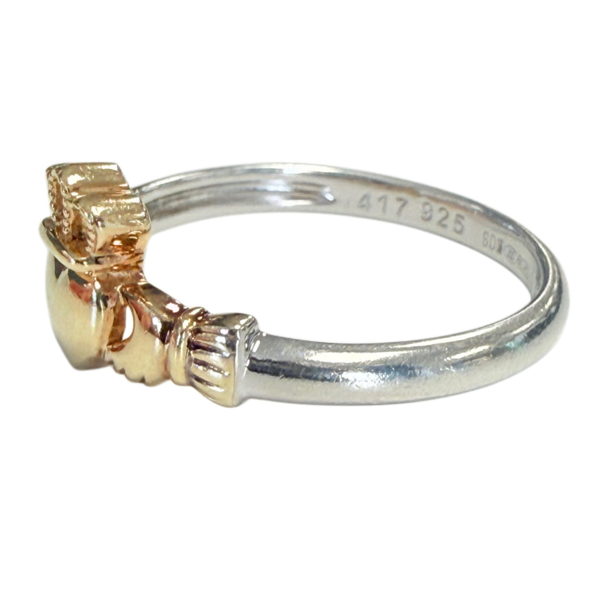 Solvar Silver & 10k Gold Claddagh Ring