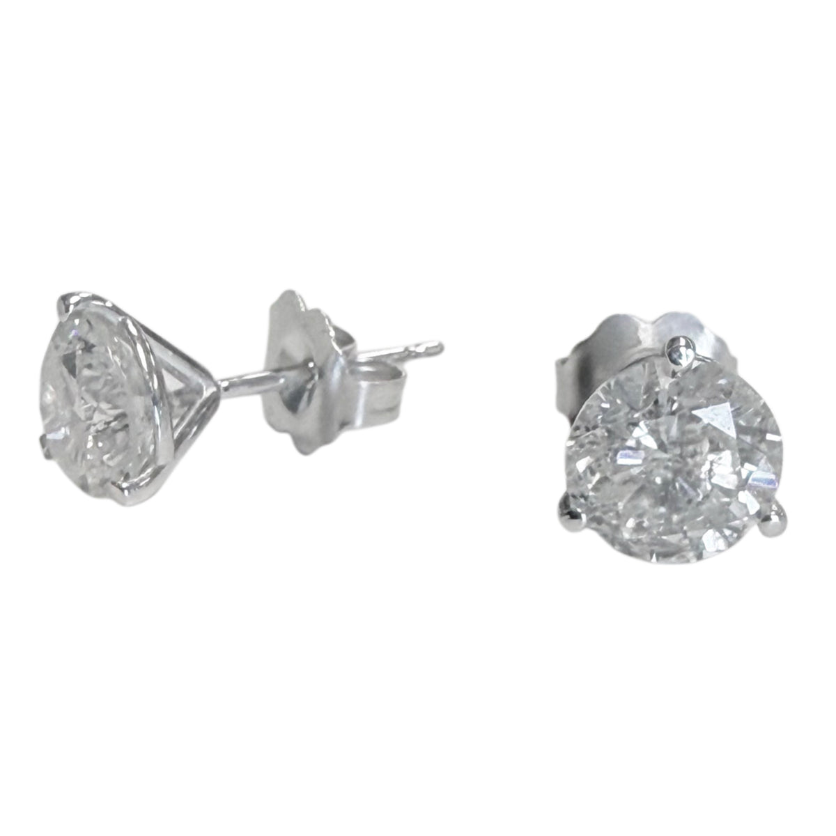 2.38 Carats 14k White Gold Diamond Studs