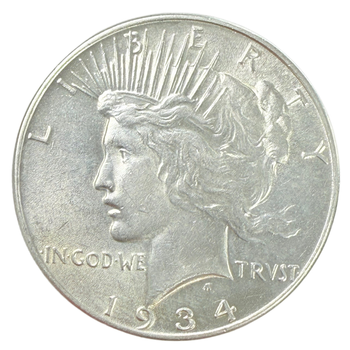 1934 Peace Silver Dollar (AU Details)