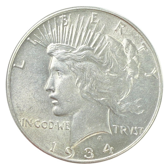 1934 Peace Silver Dollar (AU Details)