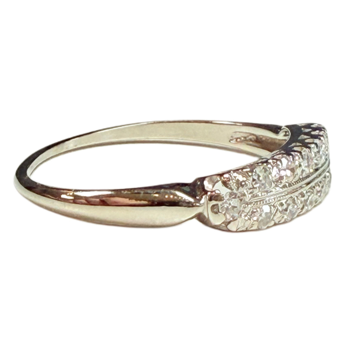 Vintage 14k White Gold Diamond Ring